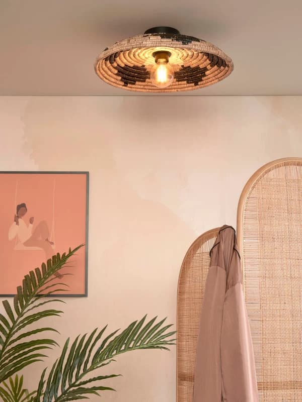 Good&Mojo LED Plafondlamp Andros | E27 60W | Black/Natural/White thumbnail 2