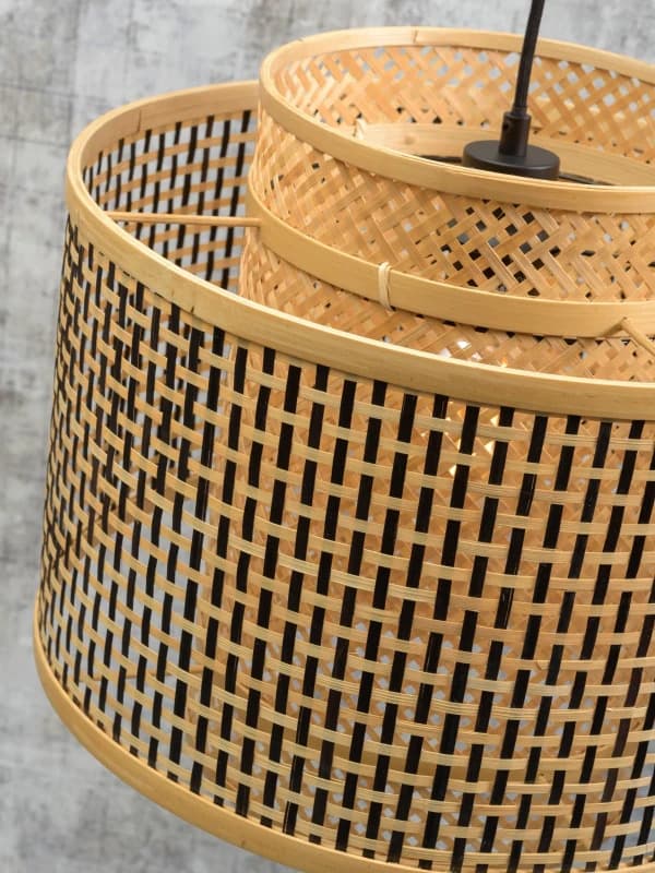 Good&Mojo Bamboe LED Staande Lamp Bhutan | 1X E27 Max 60W | Natural/Black thumbnail 2