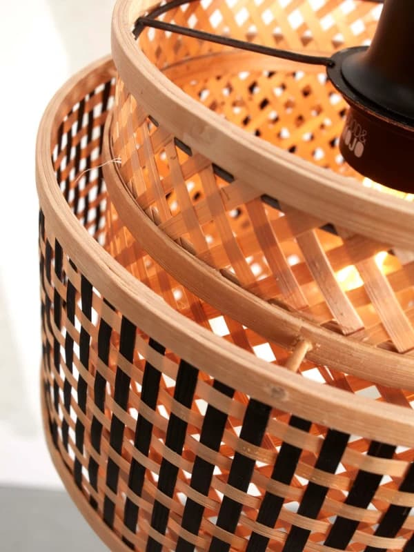 Good&Mojo Bamboe LED Hanglamp Bhutan | 1X E27 Max 60W | Natural/Black thumbnail 2