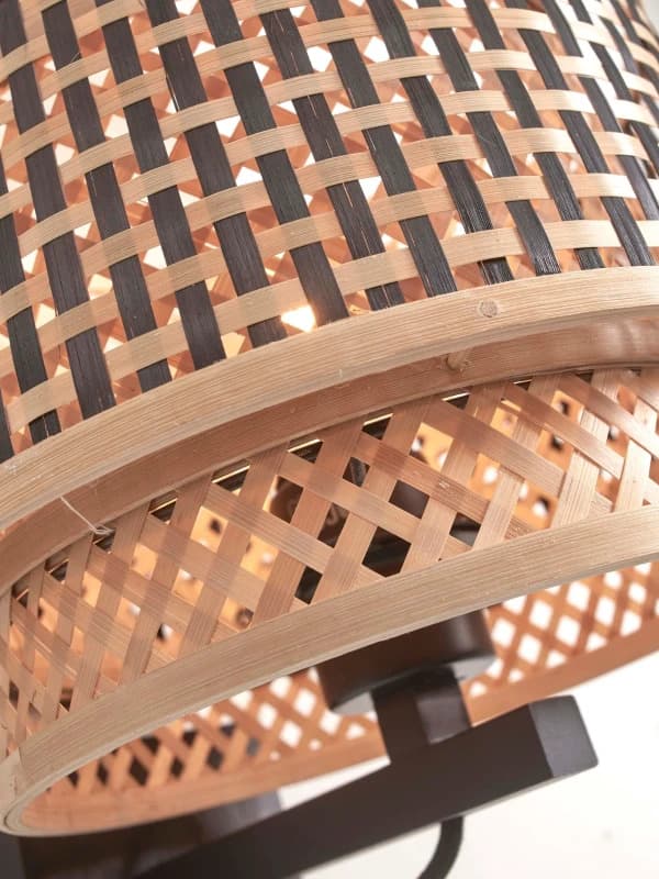 Good&Mojo Bamboe LED Wandlamp Bhutan | 1X E27 Max 60W | Natural/Black thumbnail 2