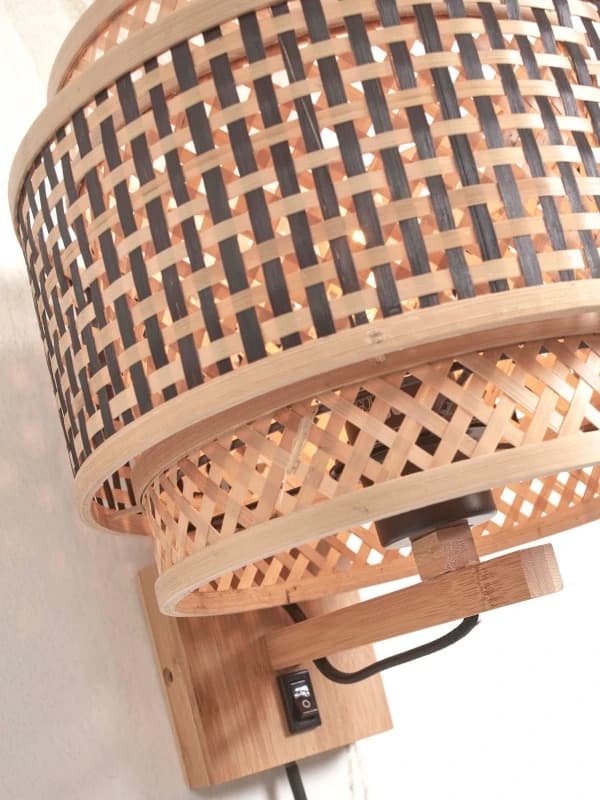 Good&Mojo Bamboe LED Wandlamp Bhutan | 1X E27 Max 60W | Natural/Black thumbnail 2