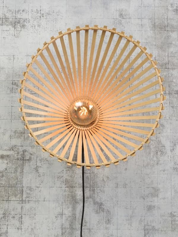 Good&Mojo Bamboe LED Wandlamp Bromo | 1X E27 Max 60W | Natural/Black thumbnail 2