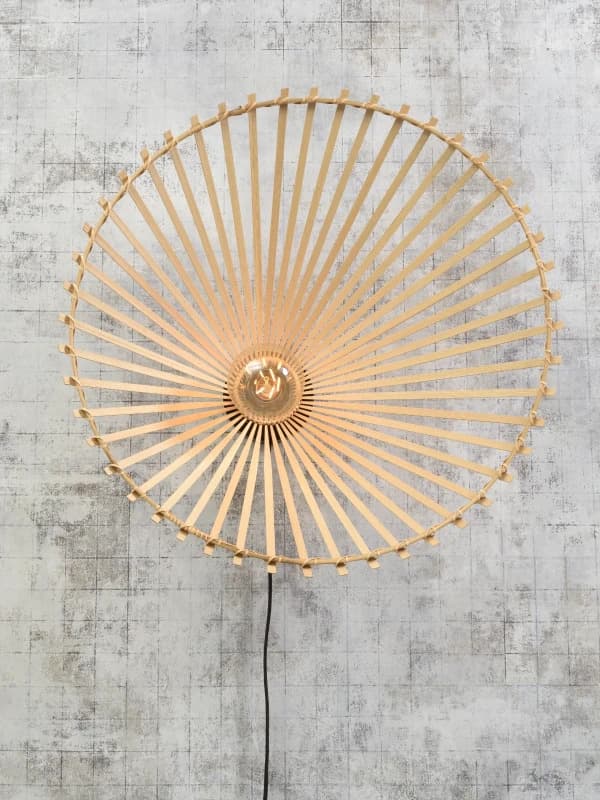 Good&Mojo Bamboe LED Wandlamp Bromo | 1X E27 Max 60W | Natural/Black thumbnail 2