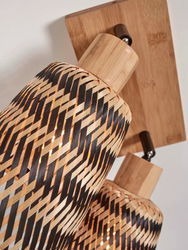 Good&Mojo Bamboe LED Plafondlamp Java | 2X E27 Max 60W | Natural/Black thumbnail 2