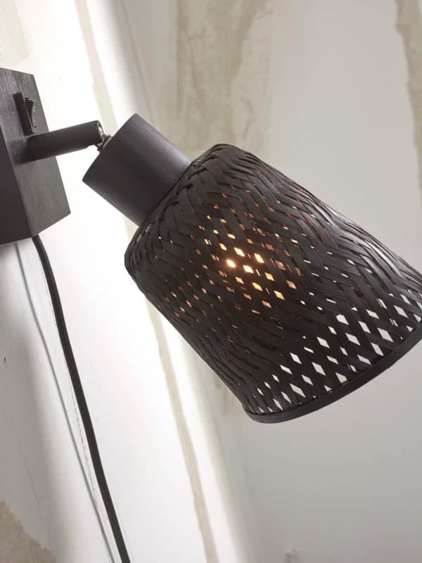 Good&Mojo Bamboe LED Wandlamp Java | 1X E27 Max 60W | Black thumbnail 2
