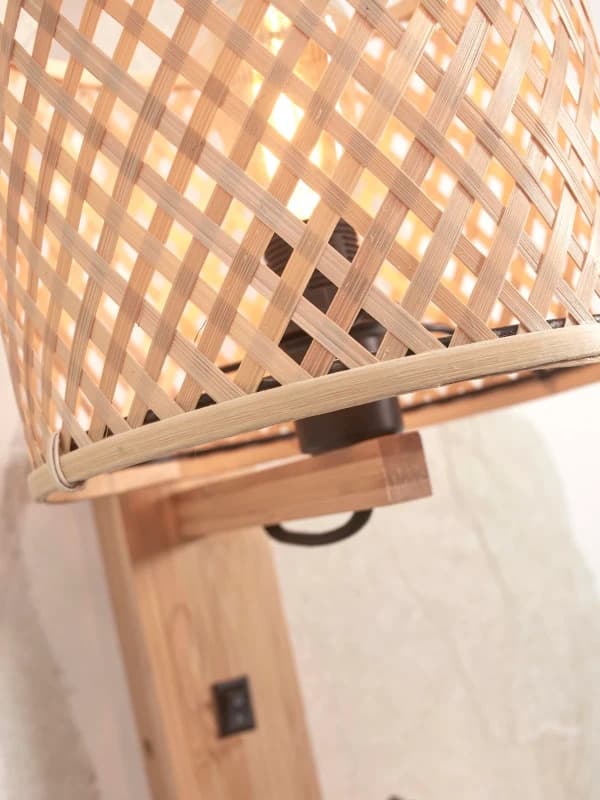 Good&Mojo Bamboe LED Wandlamp Java | 1X E14 Max 60W | Natural thumbnail 2