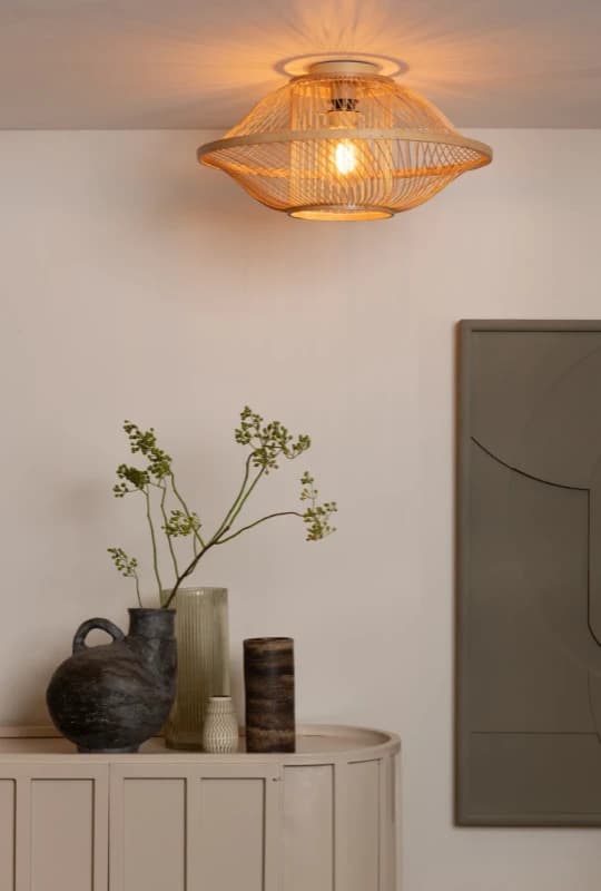 Good&Mojo Bamboe LED Plafondlamp Maui | 1X E27 Max 60W | Pure Natural thumbnail 2