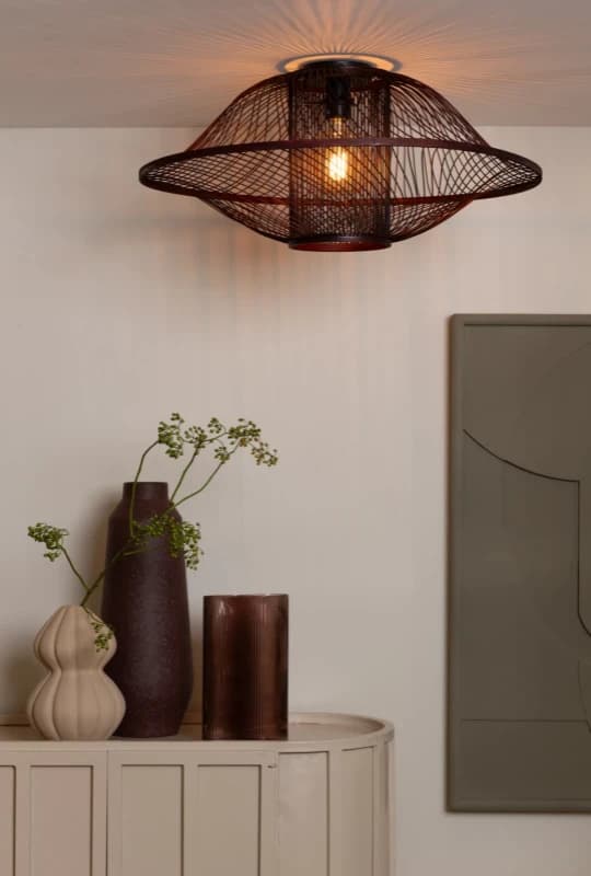 Good&Mojo Bamboe LED Plafondlamp Maui | 1X E27 Max 60W | Deep Wine Red thumbnail 2