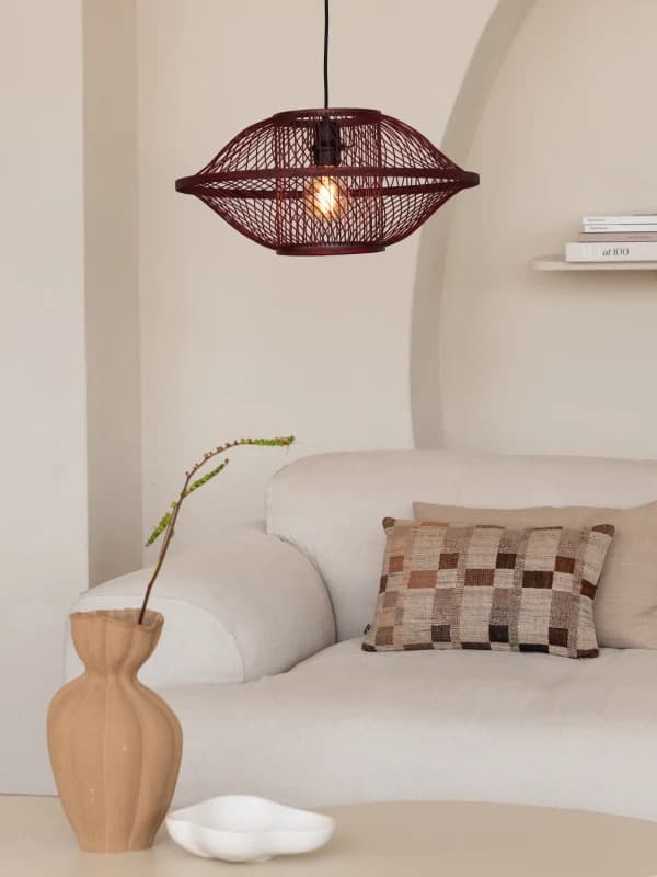 Good&Mojo Bamboe LED Hanglamp Maui | 1X E27 Max 60W | Deep Wine Red thumbnail 2