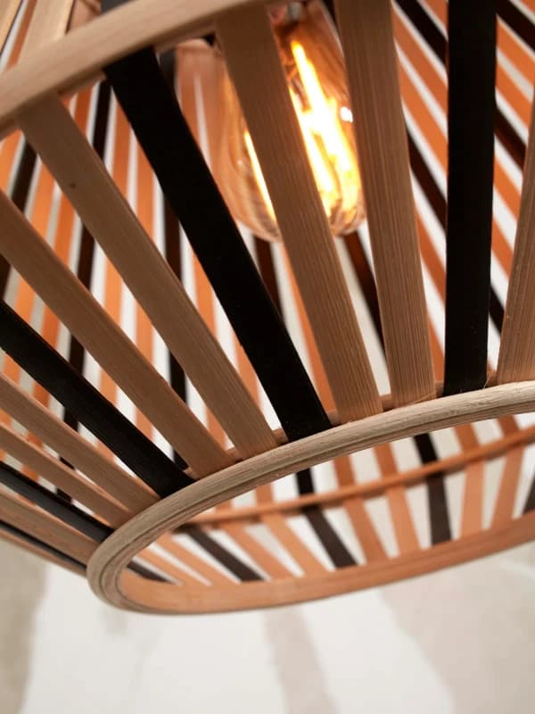 Good&Mojo Bamboe LED Staande Lamp Merapi | 1X E27 Max 60W | Natural/Black thumbnail 2