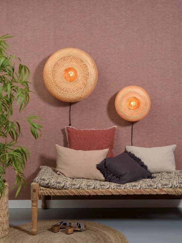 Good&Mojo Bamboe LED Wandlamp Palawan | 1X E27 Max 60W | Natural/Black thumbnail 2