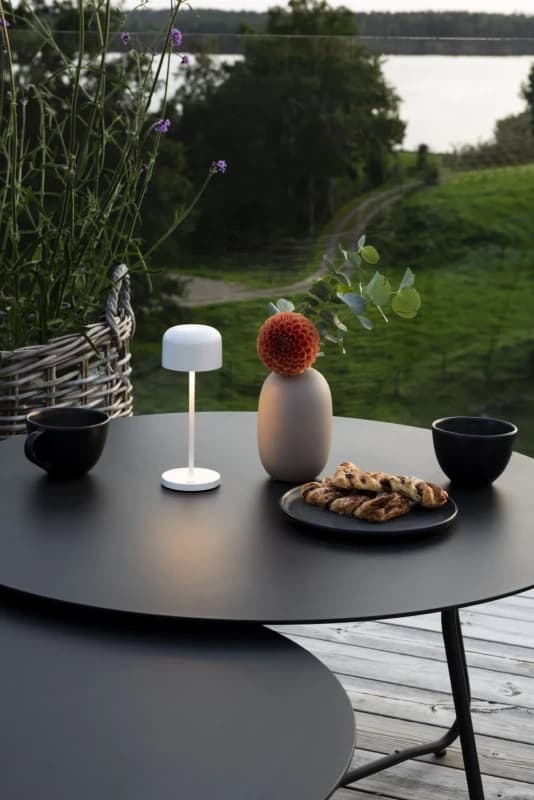 Konstsmide Tuin Tafellamp Lille | 2.5W LED | Wit Aluminium | 2200K/2700K | IP54 | Dimbaar