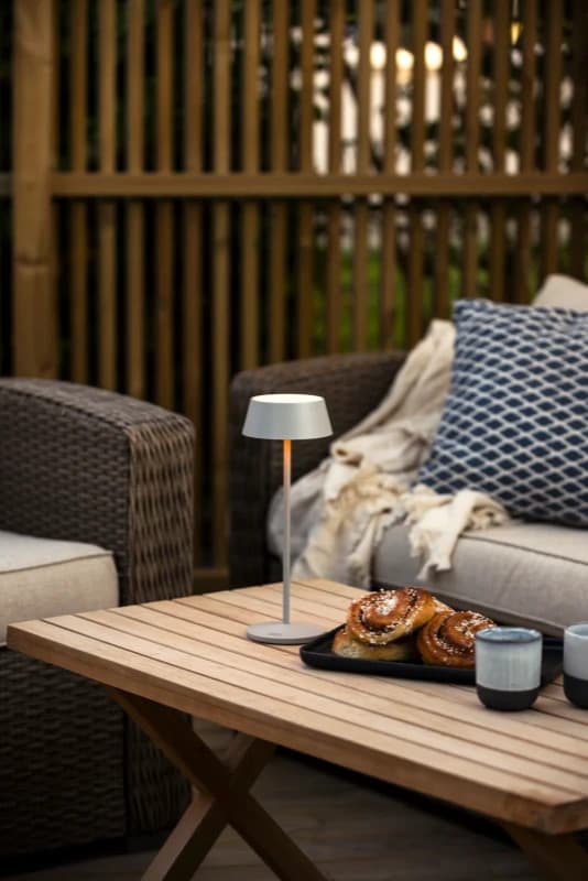 Konstsmide Tuin Tafellamp Menton | 2.9W LED | Grijs | 2200K/2700K | IP54 | Dimbaar | USB Oplaadbaar