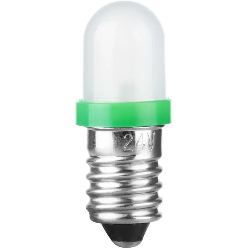 Schiefer E10 LED Lamp | 0.48W 24V 20mA Groen | 8.5x28mm | 10 stuks