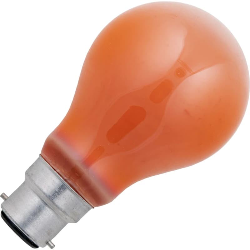 Schiefer Ba22d Gloeilamp | 60W Oranje 120lm 230V | Dimbaar