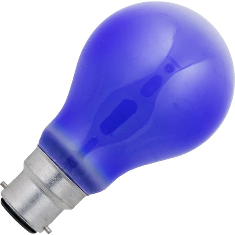 Schiefer Ba22d Gloeilamp | 60W Blauw 50lm 230V | Dimbaar thumbnail 2
