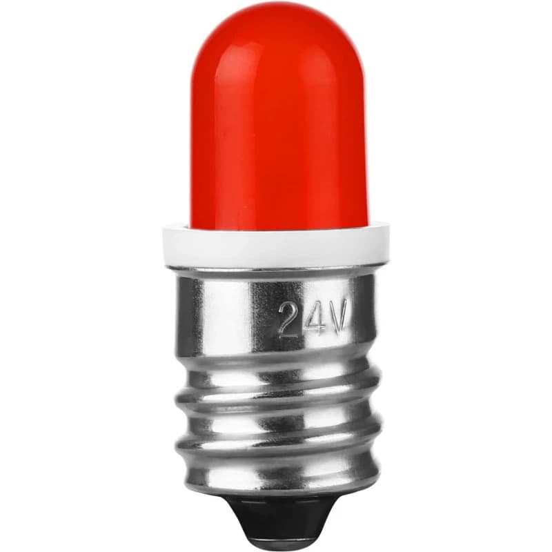Schiefer E12 LED Lamp | 0.72W 24V 30mA Rood | 13x33mm | 10 stuks thumbnail 2