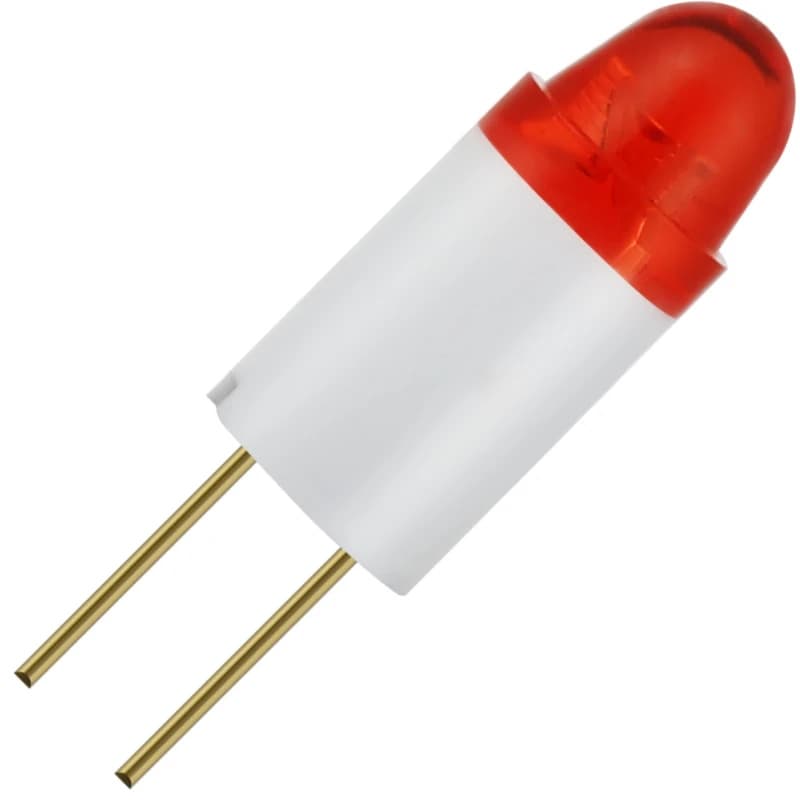 Schiefer Bi-pin LED Lamp | 0.12W 12V 10mA Rood | 6x16mm | 10 stuks thumbnail 2