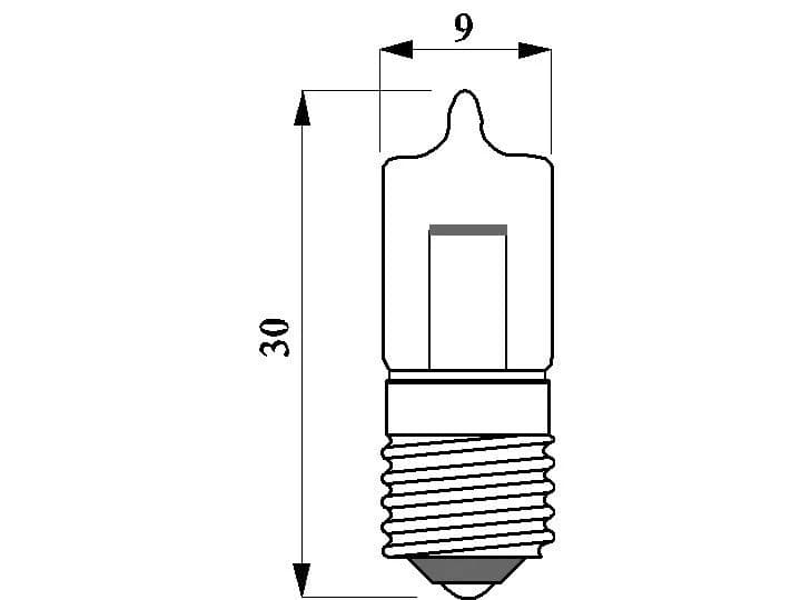 Schiefer E10 Halogeen Lamp | 10W 12V 833mA 2800K | 9.3x31mm | 10 stuks thumbnail 2