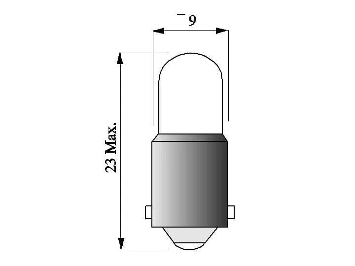 Schiefer BA9s Gloeilamp | 2W 24V 83mA 2500K | 9x23mm | 10 stuks