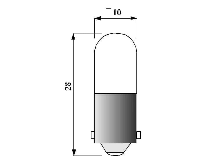 Schiefer BA9s Gloeilamp | 4W 12V 333mA 2500K | 10x28mm | 10 stuks thumbnail 2
