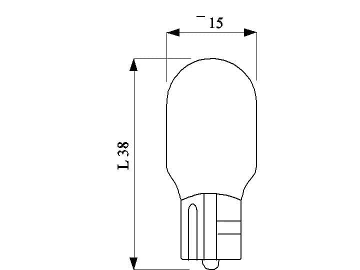 Schiefer W2.1 x 9.5d Gloeilamp | 15W 12V 1250mA 2500K | 15x38mm | 10 stuks thumbnail 2