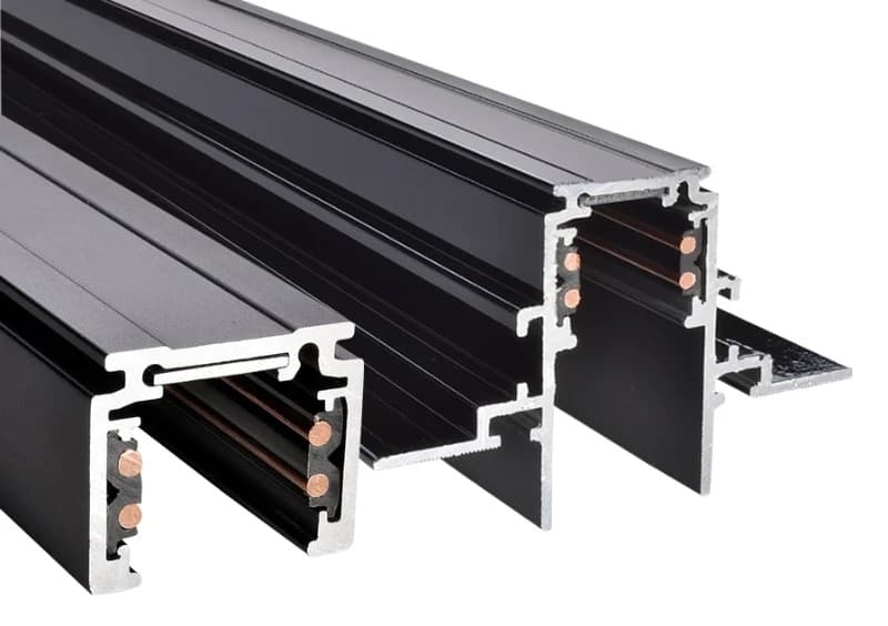 Powergear Spanningsrail | 48V Track 3 M 48V track (3000mm) recessed Black | PRO-RN130-B-PT thumbnail 2