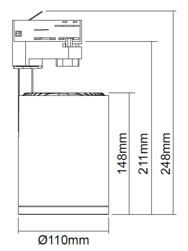Megaman LED 3-fase spot | 37W 3000K 3300lm 830 | IP20 Wit thumbnail 2