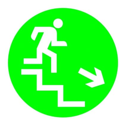 Performance in Lighting Noodverlichting Pictogram | DROP 28 PICTOGRAM TRAP BENEDEN RECHTS-B/D | 008354