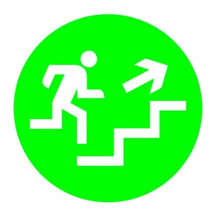 Performance in Lighting Noodverlichting Pictogram | DROP 28 PICTOGRAM TRAP BOVEN RECHTS-Pictogram uitg. Rechts omhoog | 008352