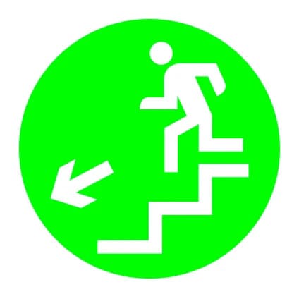 Performance in Lighting Noodverlichting Pictogram | DROP 28 PICTOGRAM TRAP BENEDEN LINKS-B/S | 008355