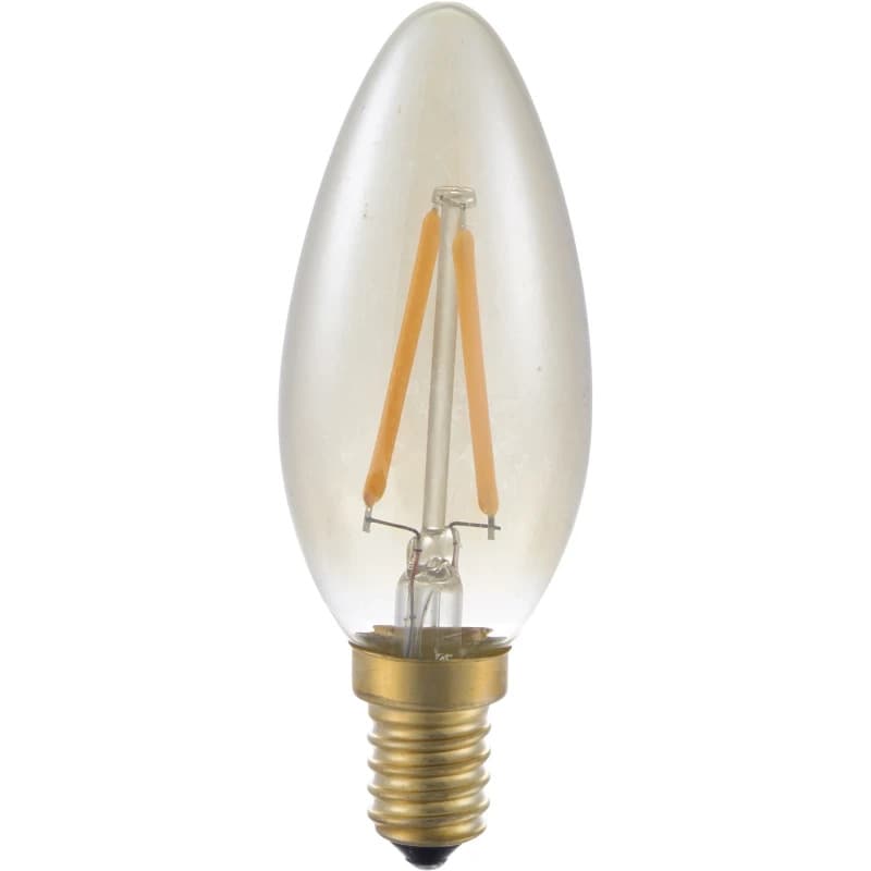 SPL E14 LED Kaarslamp | 2W Goud 2200K 220V/240V 922 | 360° Dimbaar