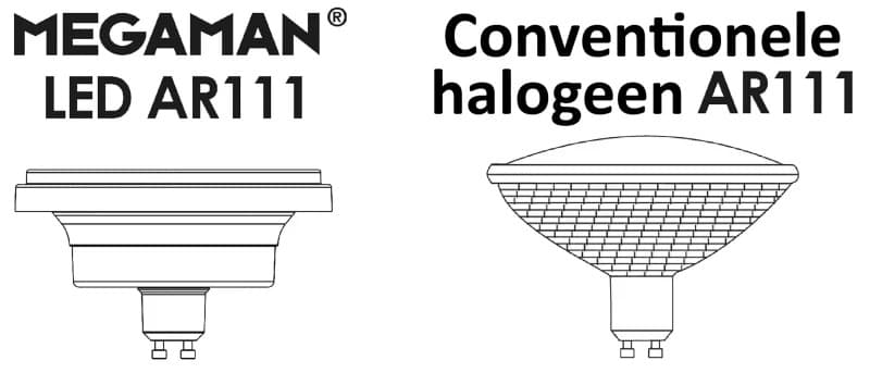 10x Megaman GU10 AR111 LED Spot | 10W 1800K/3000K 220V/240V | 918/930 24°/45° Ø111mm Dimbaar | MM09935 thumbnail 2