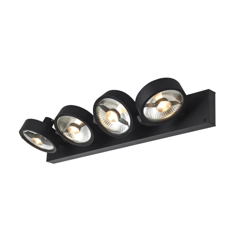 SLV LED Plafond- Wandlamp | 4X GU10 Max 75W  | IP20 Dimbaar Zwart | KALU thumbnail 2