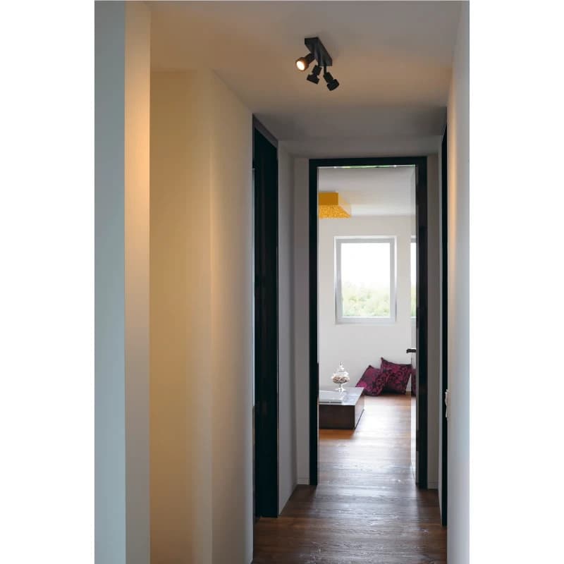 SLV LED Plafondlamp | 3X GU10 Max 50W  | IP20 Dimbaar Zwart | PURI