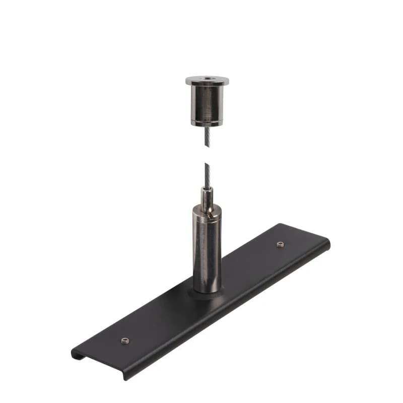 SLV Onderdeel | Railverstevigingsplaat met ophangset | 48V TRACK | 3 m staalkabel | zwart