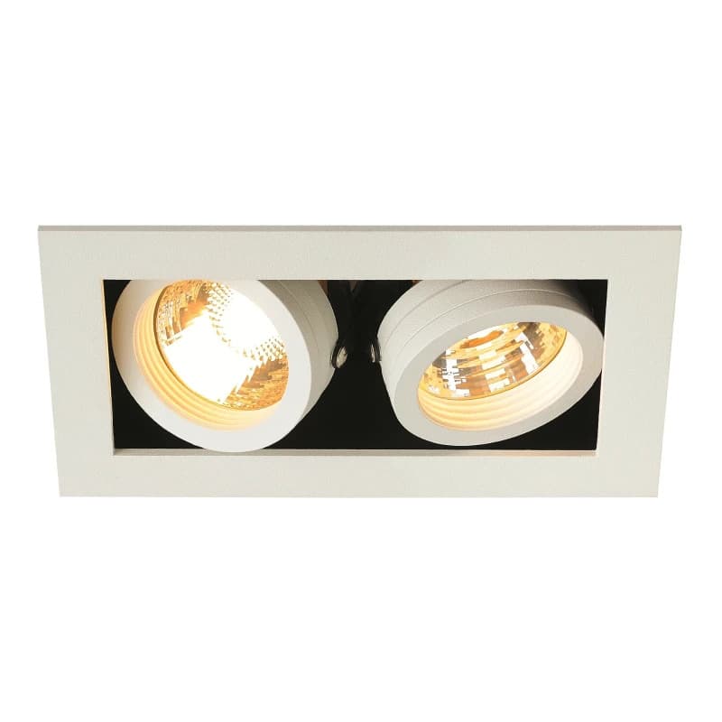 SLV LED Inbouwarmatuur Vierkant | 2X GU10 Max 50W IP20 | Dimbaar | KADUX