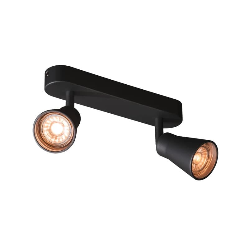SLV LED Plafond- Wandlamp | 2X GU10 Max 50W  | IP20 Dimbaar Zwart | AVO