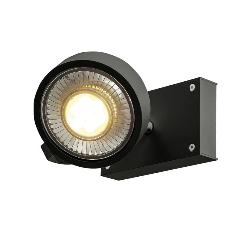 SLV LED Plafond- Wandlamp | 1X GU10 Max 75W  | IP20 Dimbaar Zwart | KALU