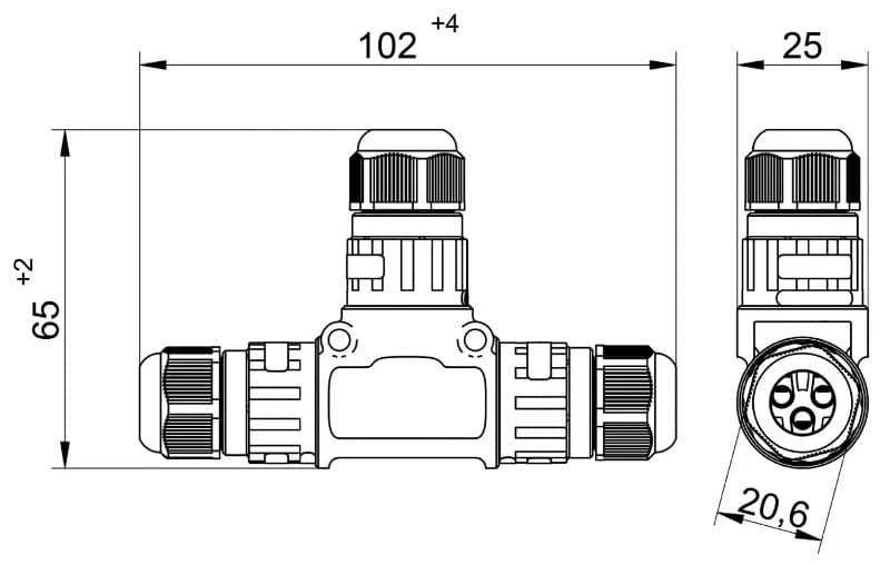 Conex Kabelmof | IP68 3P 0,75-1,5 mm² 32A 450V thumbnail 2