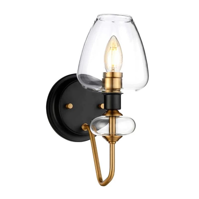 Elstead Lighting LED Wandlamp Armand | 1X E14 Max 40W | Aged Brass Plated&Charcoal Black Paint