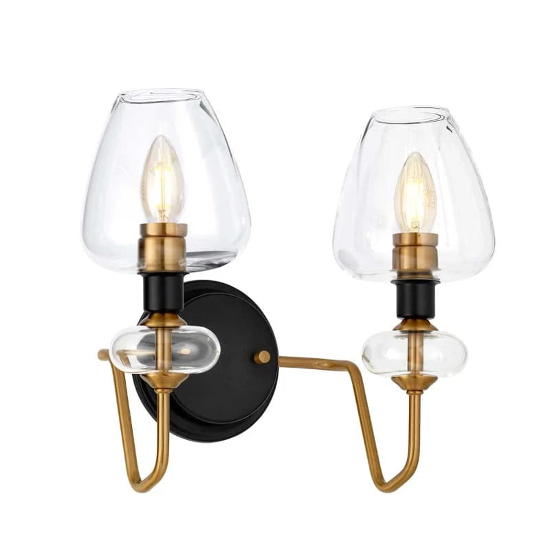 Elstead Lighting LED Wandlamp Armand | 2X E14 Max 40W | Aged Brass Plated&Charcoal Black Paint