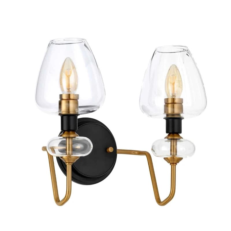 Elstead Lighting LED Wandlamp Armand | 2X E14 Max 40W | Aged Brass Plated&Charcoal Black Paint thumbnail 2