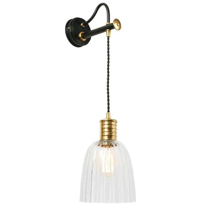 Elstead Lighting LED Wandlamp Douille | 1X E27 Max 60W | Black/Polished Brass