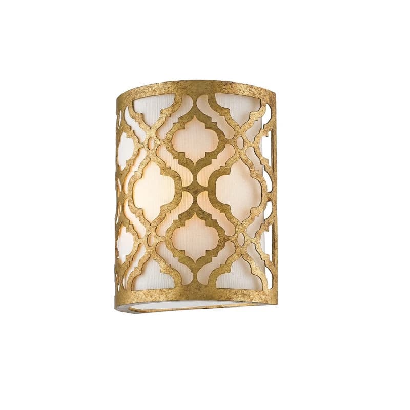 Gilded Nola LED Wandlamp Arabella | 1X E27 Max 60W | Distressed Gold, Ivory Shade