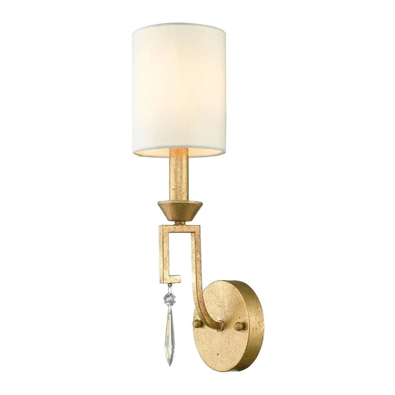 Gilded Nola LED Wandlamp Lemuria | 1X E14 Max 40W | Distressed Gold, Ivory Shade