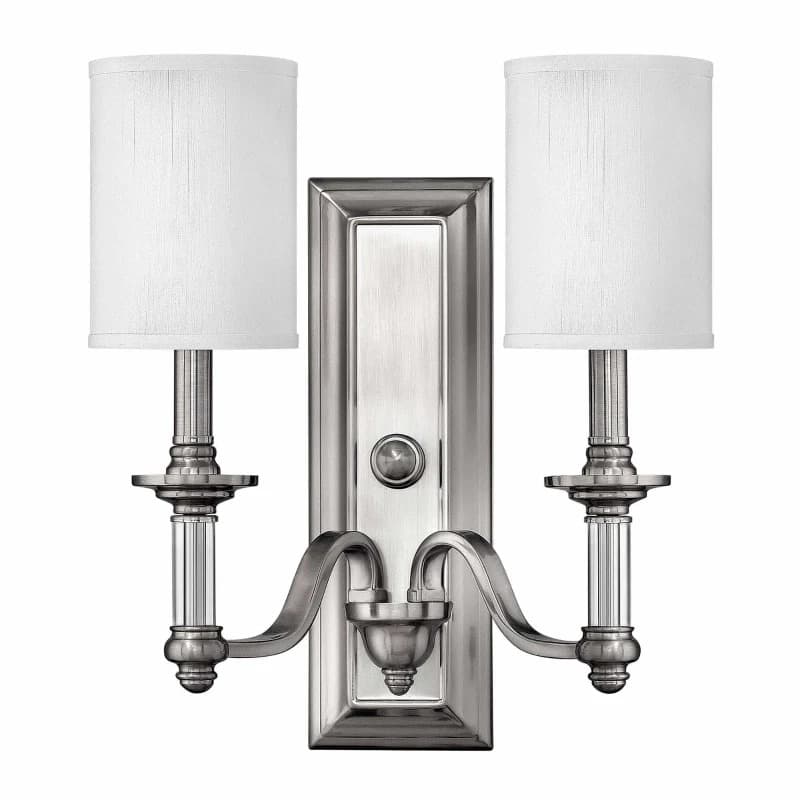 Hinkley LED Wandlamp Sussex | 2X E14 Max 40W | Brushed Nickel