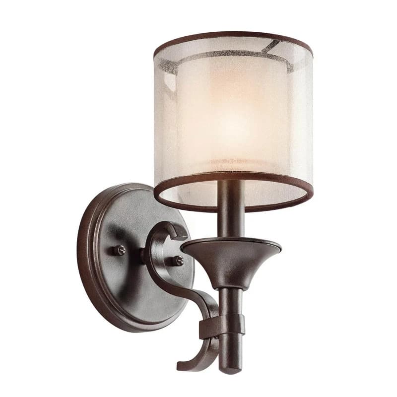 Kichler LED Wandlamp Lacey | 1X E14 Max 40W | Mission Bronze