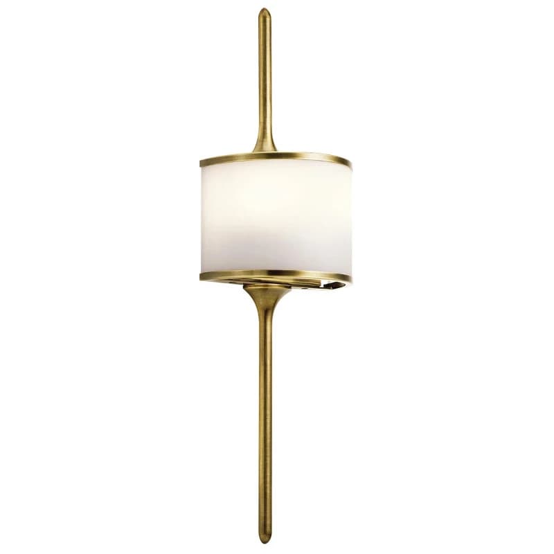 Kichler LED Wandlamp Mona | 3W 3000K 300Lm 830 | IP44 | Dimbaar | Natural Brass