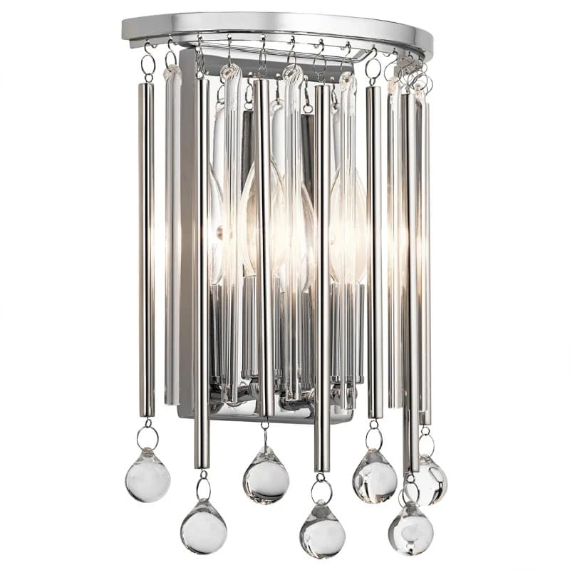 Kichler LED Wandlamp Piper | 2X E14 Max 60W | Polished Chrome